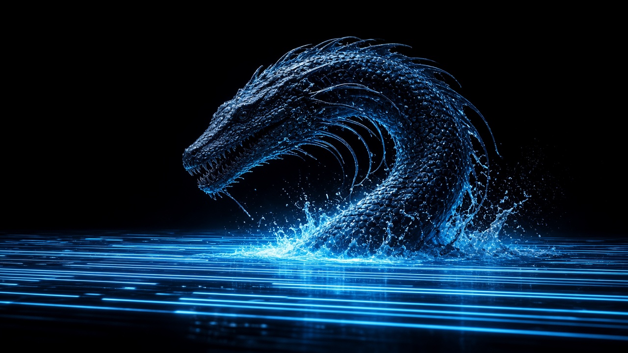 Concept art: Tide Serpent, a aqua-element monster